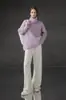 Suéter de Gola Alta de Lã para Mulheres, Estilo Nicho de Inverno, Macio e Não Irritante, Veludo Sintético de Vison, Estilo Preguiçoso, Camisa Base para Camada Interna para Outono e Inverno