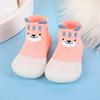 Calcetines de piso para niños con diseño de cerdito a color de dibujos animados, para otoño e invierno, antideslizantes, frescos, con suela suave, zapatos y calcetines, lindos zapatos para niños pequeños