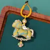 Dinastía Song Brocado Moneda de Cobre Caballo Hebilla de Anillo Encanto para Bolso DIY Año del Caballo Llavero Colgante Colgante Pequeño Terminado Venta al por Mayor en Stock