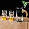 Taça de Vinho Branco com Folha de Ouro, Taça de Destilado de Luxo Acessível para Casa, Divisor de Vinho, Taça Única de Alta Qualidade, Taça de Vinho Pequena de Cristal de Alta Qualidade