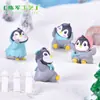 Paisaje micro de pingüino divertido decoración de bonsái suculenta DIY accesorios de paisaje de paisaje nevado animal lindo pingüino de plástico PVC