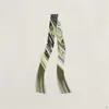 Pañuelo Pequeño con Borlas 130*5cm Tejido de Sarga Imitación Seda Pañuelo de Seda para Mujer, Corbata de Cuello de Moda y Versátil, Correa para Bolso
