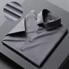 Camisa antiarrugas sin planchado para hombre, de seda helada de manga corta, blanca de alta calidad, para negocios, profesional, de verano, fina.