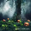 Juego de 4 letreros reflectantes para patio de gato negro silueta, decoraciones de tarjetas de Halloween de gato negro reflectante, gato fluorescente de terror para exteriores