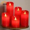 Lámpara de vela electrónica LED con mecha oscilante roja, directa de fábrica, simulación de parafina, vela falsa, decoración de hotel y restaurante