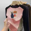 Camiseta de Manga Larga de Felpa para Niñas Ropa Otoño/Invierno Niños Medianos y Grandes Bloque de Color Cuello Redondo Top Cálido para Capas