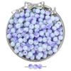 8mm de vidro gelo transparente dupla talão de tinta florescendo contas de ouro DIY artesanal colar pulseira jóias acessórios contas soltas