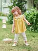 [Antibacterial 7A] Conjunto Elegante de Ropa para Niñas de 3 Piezas Verano Infantil Estilo Francés Conjunto de Dos Piezas Ropa para Niños Pequeños Ropa Casual para Bebés de 5 Piezas