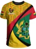 2026 Nova Camiseta de Manga Curta Africana Gana Transfronteiriça Estampada Camiseta Esportiva de Futebol para Fã da Copa do Mundo Top de Verão