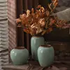 Vaso Cerâmico Chinês Estilo Novo de Jingdezhen, Ornamentos Clássicos em Celadon, Recipiente para Arranjo Floral Hidropônico de Bancada para Vila de Aluguel, Frete Grátis