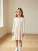 Vestido infantil de línea A con estampado de lunares de otoño temu2026, un éxito en TikTok, en stock, con bolsillos, estilo casual