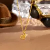 Yinyiyuantong collar de plata pura S925 "Tres Vidas de Felicidad" con hoja de ginkgo para mujer, cadena versátil para la clavícula con doble hoja de ginkgo, personalizada y elegante