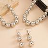 Tendência europeia e americana de fronteira retrô luxo simples moda elegante colar pulseira brincos conjunto de três peças terno feminino