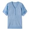 Vestido de Verano para Mamá Estilo Occidental Camiseta de Manga Corta de Seda de Hielo Moda para Mujeres de Mediana Edad y Mayores Top Holgado Grande Suéter para Abuela Camisa Pequeña
