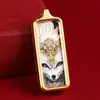 Mini Thangka Pequeno Personalizado Pingente Amarelo Deus da Riqueza Raposa Fada Raposa Tara Verde Zakiram Pingente Thangka do Tibete