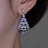 Pendientes de árbol de Navidad con microincrustaciones de circonita para mujer, exquisitos pendientes de estilo pastoral combinables, accesorios 2024