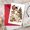 Cartão de Boas Festas de Natal com Ovelhinha Fofa e Árvore de Natal, com Envelope, Mensagem de Bênção para o Feriado, Convite, Cartão de Cumprimentos para Presente