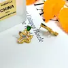Pendientes de Flor Irregular de Circonita Colorida de Estilo Francés Inspirados en Instagram, Pendientes de Diseño de Nicho de Lujo Ligero, Pendientes Nuevos para Mujer