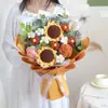 Producto Terminado de Girasol Tejido a Mano, Ramo de Hilo para el Día del Maestro, Regalo Souvenir, Flores Artificiales Tejidas Simuladas al por Mayor
