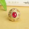 Anillo de Rubí Cultivado Ai Yu Anillo de Corindón Rojo Fabricante de Joyería Vintage Venta al por Mayor S4050811L