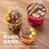 Parrilla de carbón de acero inoxidable, mini estufa de carbón, estufa de barbacoa portátil para exteriores de mano, estufa para hacer té, fogata y estufa para asar carne