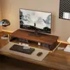 Soporte para monitor de computadora de escritorio, soporte para pantalla, organizador de escritorio de oficina, esencial para estación de trabajo, estante de almacenamiento y organización