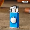 Isqueiro 3D Embossado de Chama Dupla Mais Vendido com Chama Aberta e Chama Azul, Interruptor de Um Toque, Disco Giratório de Descompressão, Atacado Personalizado