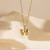 Collar de Acero Inoxidable Transfronterizo para Mujer, Colgante de Cobre con Lazo de Princesa Fugitiva, Cadena Clavicular de Moda Versátil Dulce al por Mayor