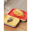 Bandeja Rectangular de Color Sólido Estilo Nórdico Juego de Tazas de Té para el Hogar Plástico Creativo Plato de Frutas para Comedor