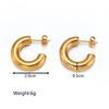 Pendientes de acero inoxidable con combinación de oro transfronterizo europeo y americano, pendientes de acero de titanio retro geométricos sencillos y modernos para mujer