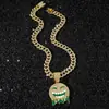 Collar con colgante de emoji personalizado estilo hip-hop, cadena cubana de diamantes completos para hombre, transfronterizo europeo y americano
