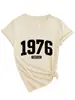 1976 Vintage Amazon Ebay Sitio Independiente Casual Cómodo Versátil Camiseta de Manga Corta con Cuello en V para Mujer Camiseta Base