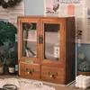 Escritorio de tocador zakka escritorio de oficina almacenamiento de escritorio gabinete de almacenamiento retro estante mesa organizador de perfume caja de madera