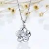 Versión coreana de collar con colgante de ciruela plateado joyería de moda para mujer colgante de ciruela con diamante grande ventas directas de fábrica