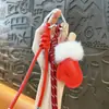 Llavero Creativo Nuevo de Peluche y Cuero Guantes Colgante Exquisito Lindo para Bolsa Llavero de Llave de Coche Regalo Venta al por Mayor