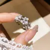 Anillo de Perla de Tres Capas con Circonita, Anillo para Dedo Índice de Estilo Minimalista Francés de Gama Alta Nicho, Joyería Versátil de Moda de Lujo Ligero para Mujeres