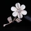 Broche rosa de ópalo con incrustaciones de diamantes estilo coreano, pin para hebilla de chal anti-luz, accesorios de ropa dulces que combinan con todo