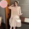 Camisón de Algodón Nube de Verano para Mujer con Almohadilla en el Pecho Dulce Holgado Talla Grande para Chica Gordita Ropa para el Hogar