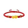 Pulseira de Ouro Pixiu 999 Shuibeizuijin para Homens e Mulheres, uma Pulseira de Contas de Ouro Puro 5D para Casais