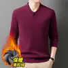 Nova blusa de moletom forrada com fleece estilo chinês para outono e inverno para homens, tecido térmico dupla face amigo da pele, gola alta, manga longa, camiseta de camada base quente