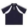 Camisa Polo Raglán de Verano 2026 Estilo Americano Media Cremallera Ropa de Trabajo Personalizada Holgada Transpirable Algodón Camisa Promocional
