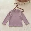 Conjunto de Otoño para Niñas 2026 Nuevo Vestido Floral Morado Infantil Conjunto de Tres Piezas Base Morada para Bebé