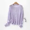 Cárdigan de Punto Hueco Holgado para Mujer, Delgado para Primavera y Otoño, Diseño Jacquard Suelto con Botones, Abrigo Suéter de Lana Terciopelo