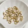 Pulsera de Cristal con Cierre de Pinza de Langosta en Forma de Flor Vintage Chapada en Oro de 14K Conserva el Color Conector de Cierre de Resorte Accesorios para Joyería DIY