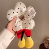 Lindo Scrunchie de Flor de Trasero de Mickey Puntos Dibujo Animado Lindo Goma para el Cabello Muñeca 3D Rodete Cola de Caballo para Mujer