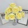 Flores Artificiais para Casamento, Rosas de Diamante de Nove Cabeças, Arranjos de Flores para Salão de Casamento, Decorações de Corredor, Exibição em Casa, Flores de Seda para Exportação