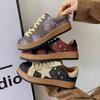 Versão em Couro Macio~Tênis de Couro Genuíno com Sola Grossa para Mulheres, Sapatos Estrela Outono e Inverno, Tênis de Treino Alemão Casual, Absorventes de Choque e Confortáveis