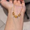 Buscando Collar de Flor Dorada Hueca LightDopamine, Elegante Cadena para Clavícula con Borla Brillante Estilo Chino Nuevo