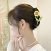 Pinza trasera para el pelo de girasol Corea del Sur elegante temperamento pinza de tiburón grande tocado exquisito clip para recogido de pelo femenino verano