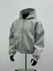 Sudadera Cardigan Estilo Americano para Hombre Otoño e Invierno Chaqueta con Capucha Chaqueta de Silueta Corta Hoodie